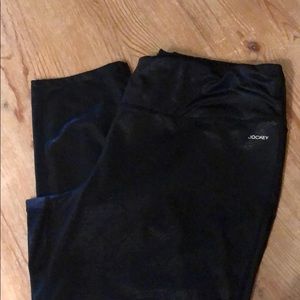Metallic black yoga pants